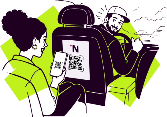 Pasajero escaneando QR de Nequi