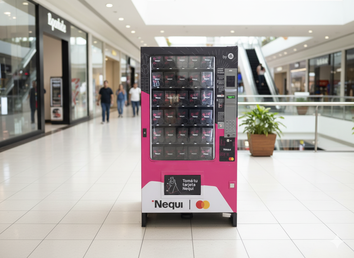Máquina expendedora de tarjetas Nequi